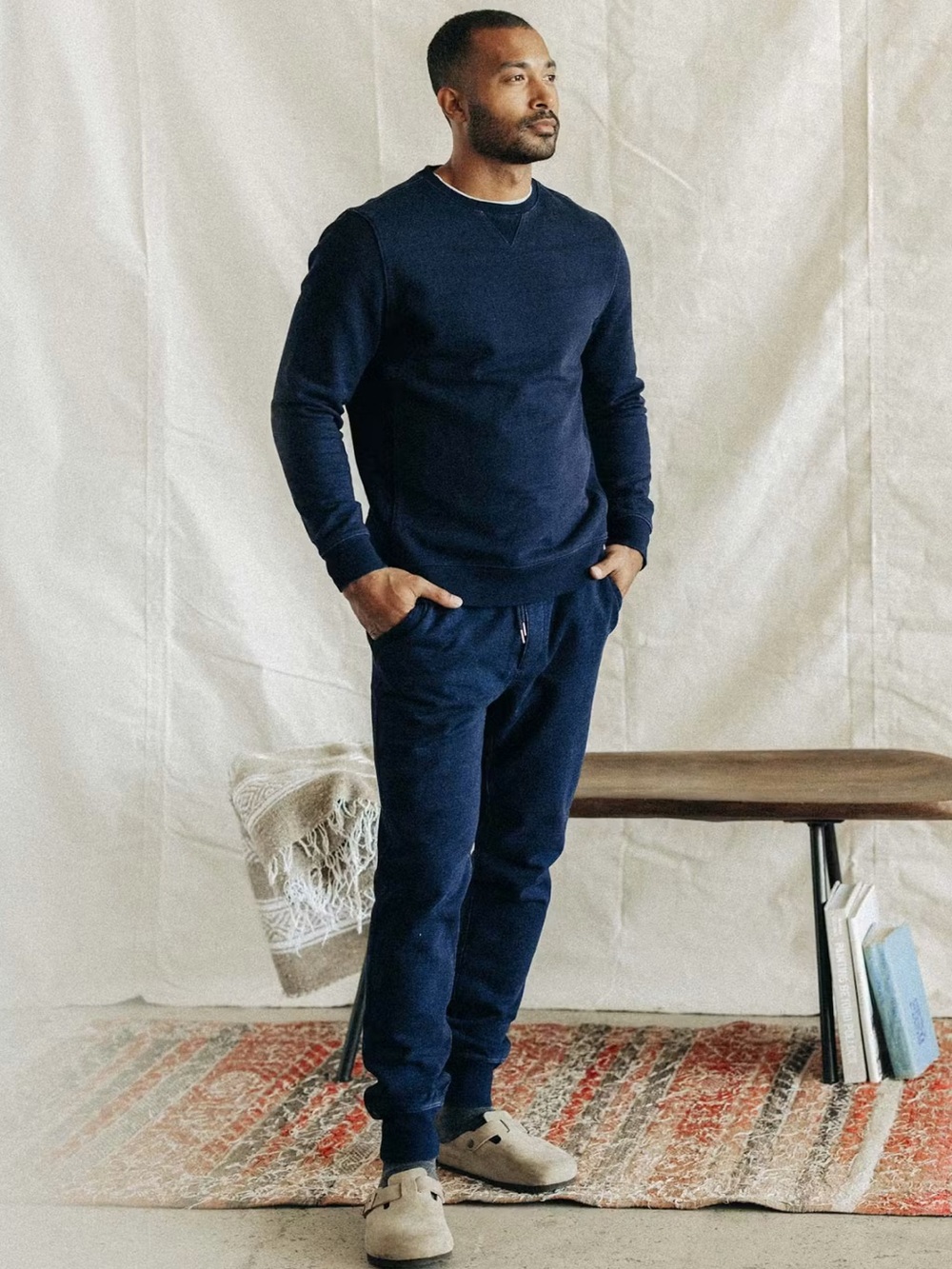 Taylor Stitch The Sunset Pant in Indigo Terry medium
